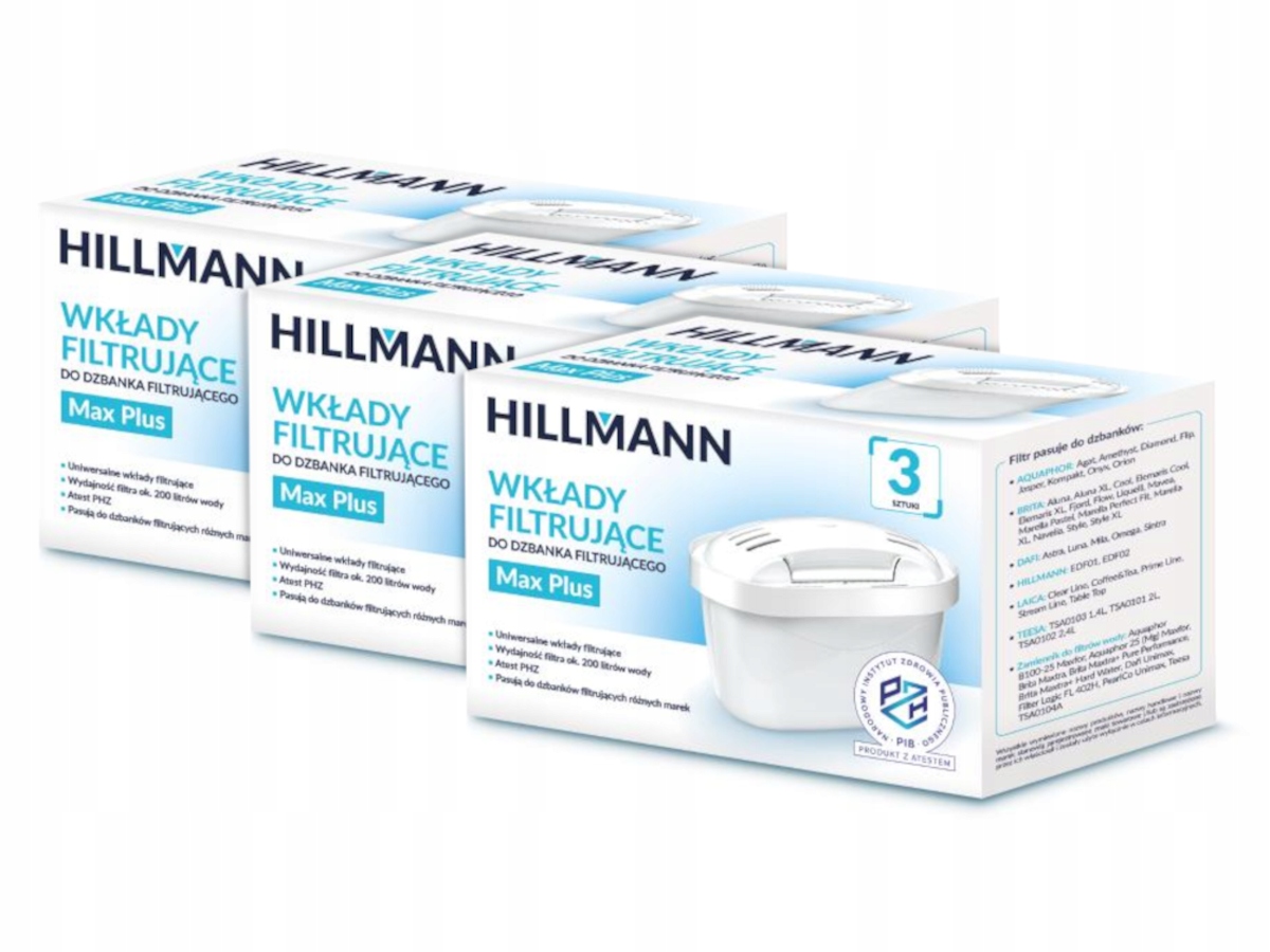 Filtračná vložka do džbánu Hillmann HILLMAX02, 3 ks.