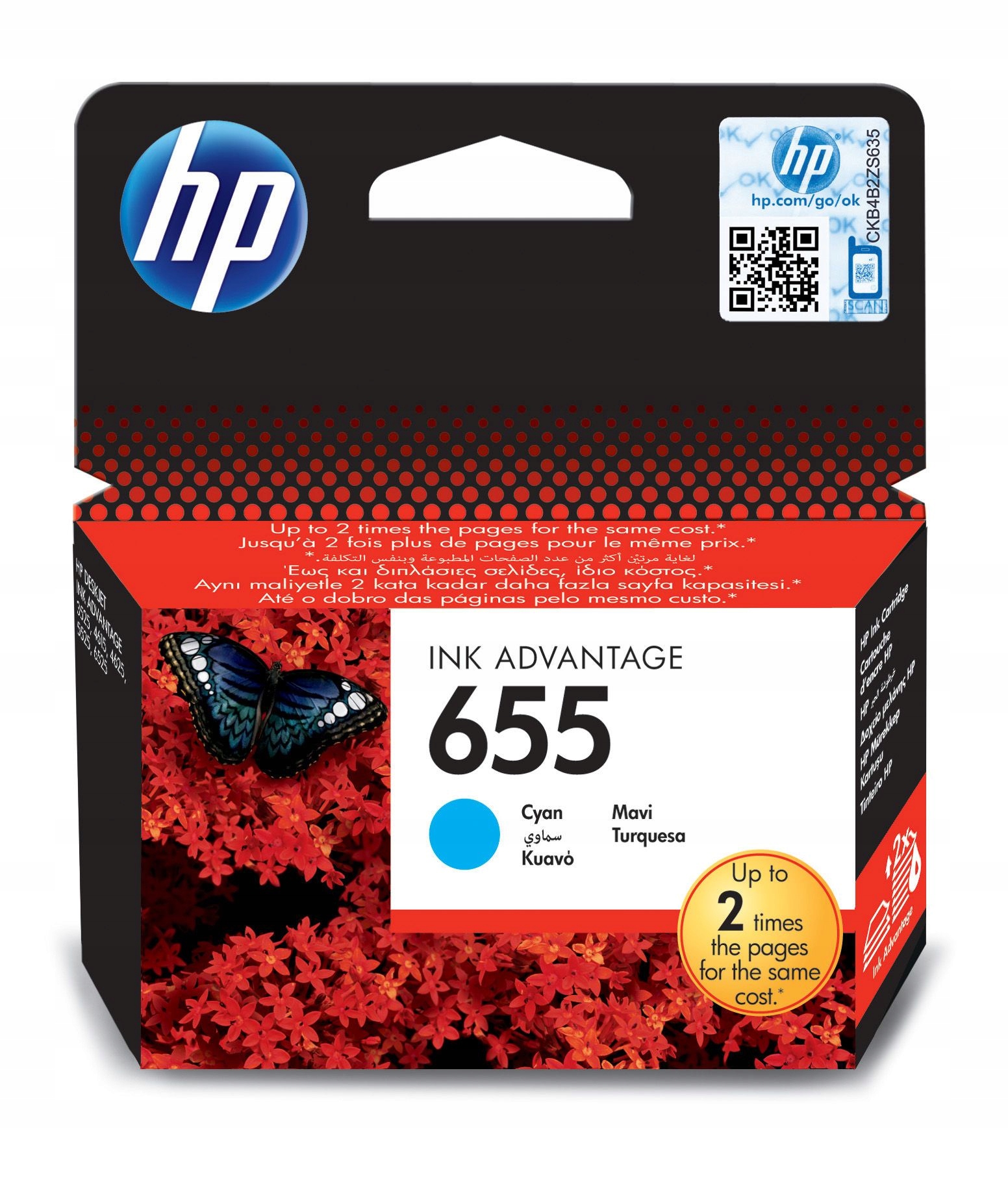 Atramentová kazeta HP 655 CZ110AE modrá (azúrová)
