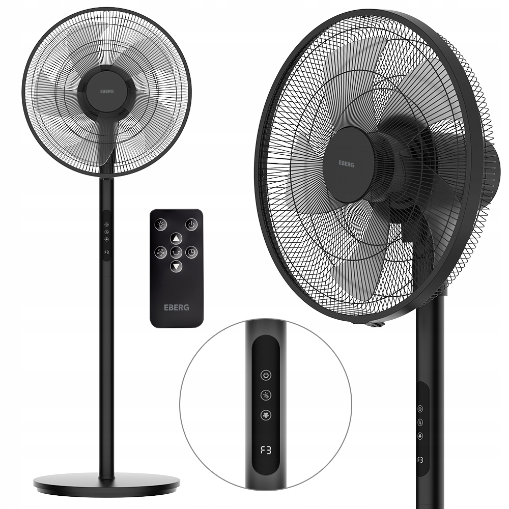 EBERG HYG podlahový ventilátor čierny