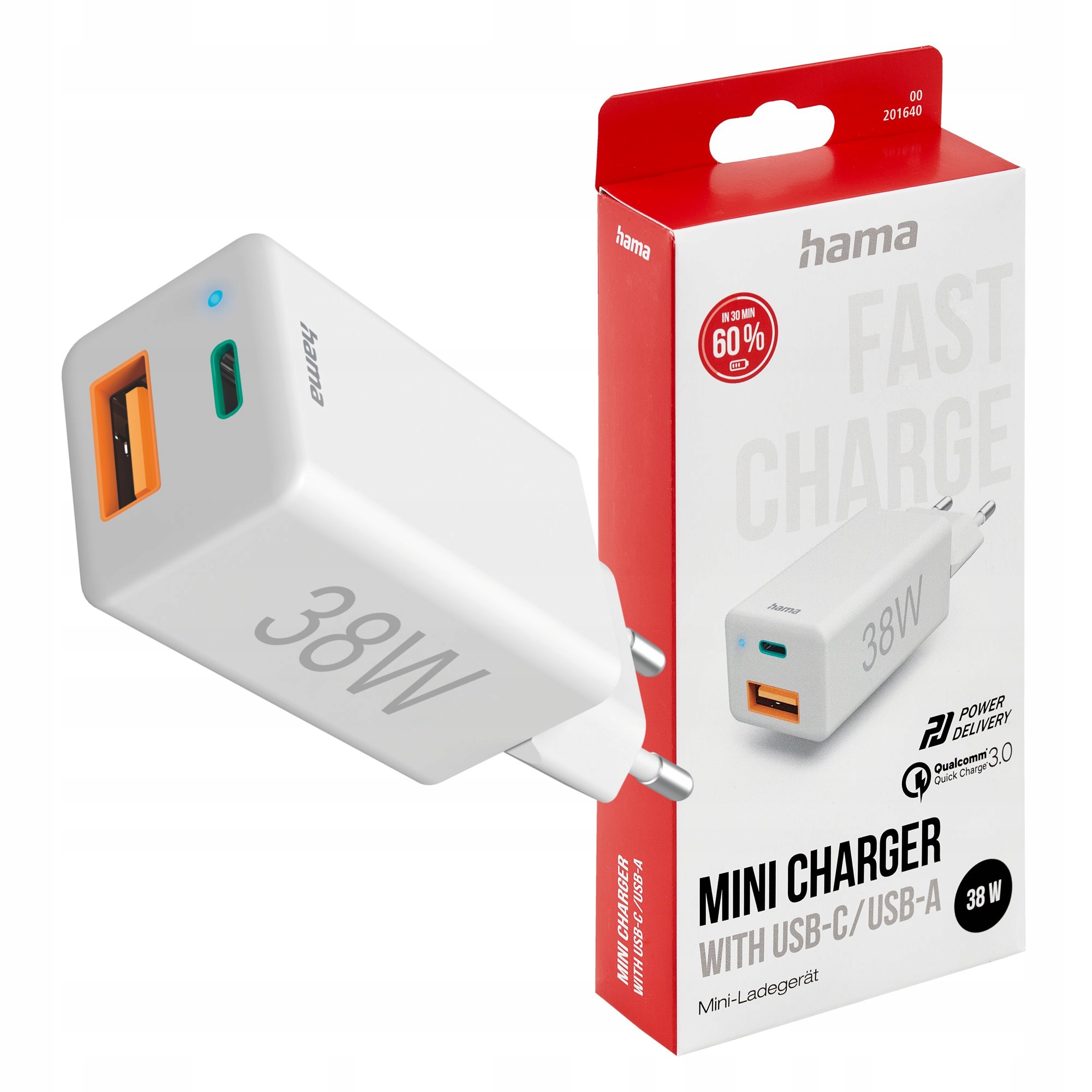 Hama 00201640 USB nabíjačka, USB typ C univerzálna 3000 mA