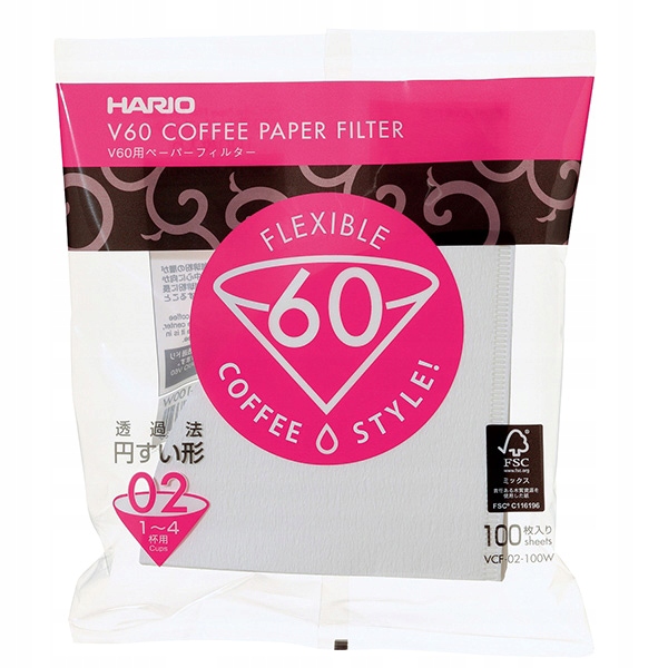 Hario V60-02 papierové filtre 100 kusov