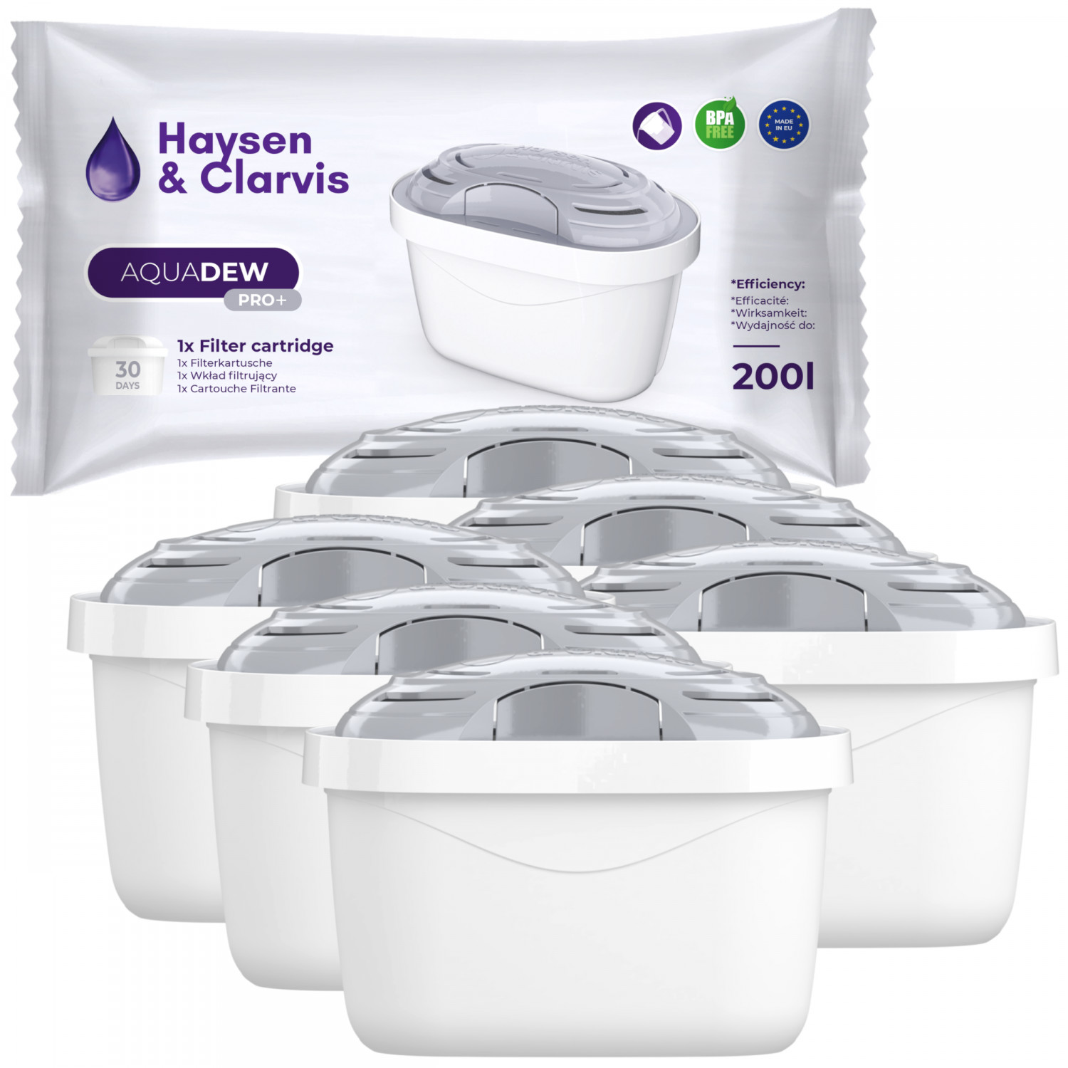 Filtračné vložky Haysen & Clarvis AquaDew Pro+ 6 ks.