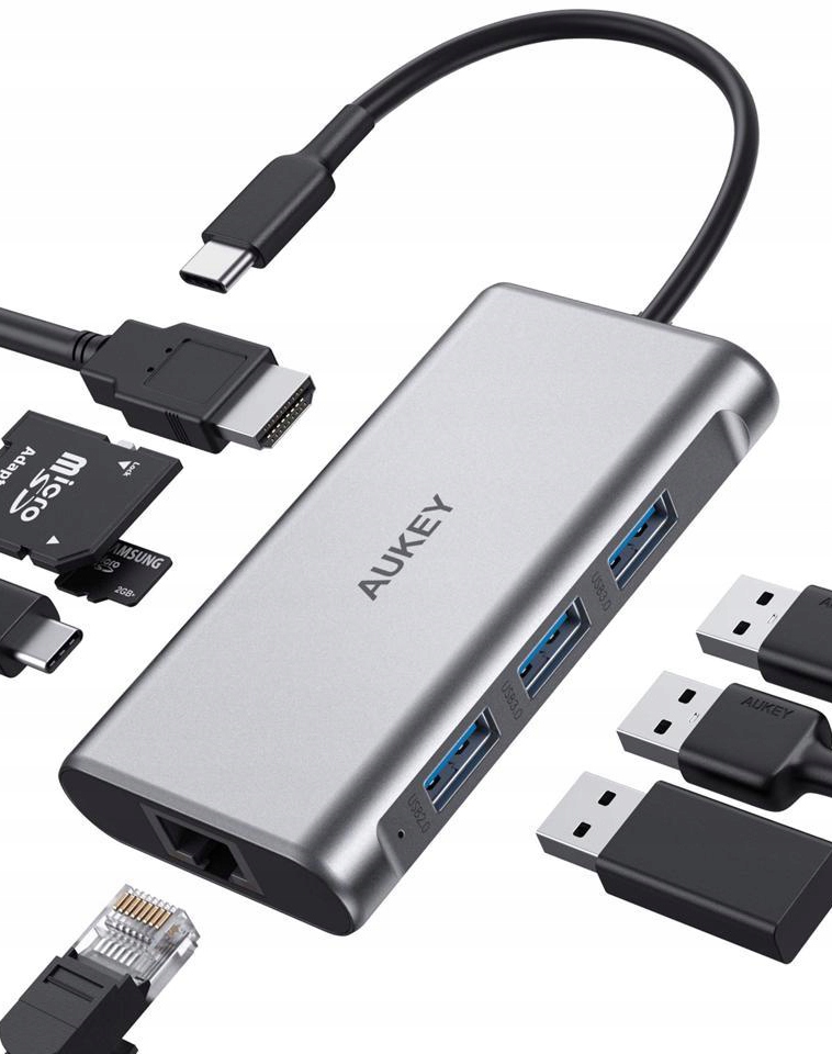8-portový USB hub Aukey CB-C91