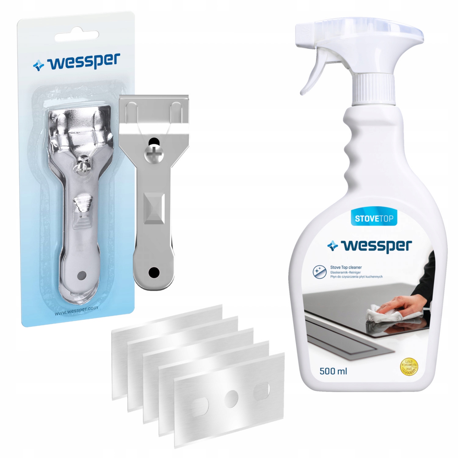 Tekutý Wessper 0,5l na čistenie sporákov a varných dosiek + 2 ďalšie produkty