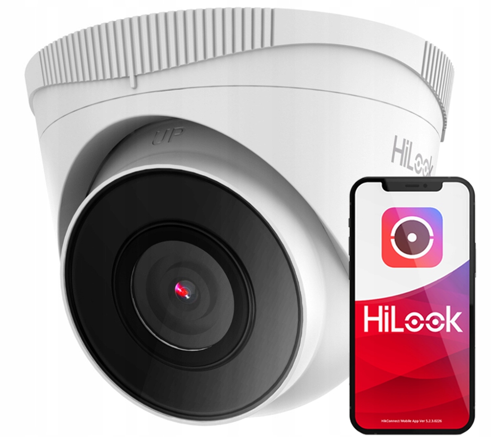 Vonkajšia IP kamera HiLook 5MPX Turret IPCAM-T5 + nálepka "Monitorovaný objekt" A5 | Systém ES