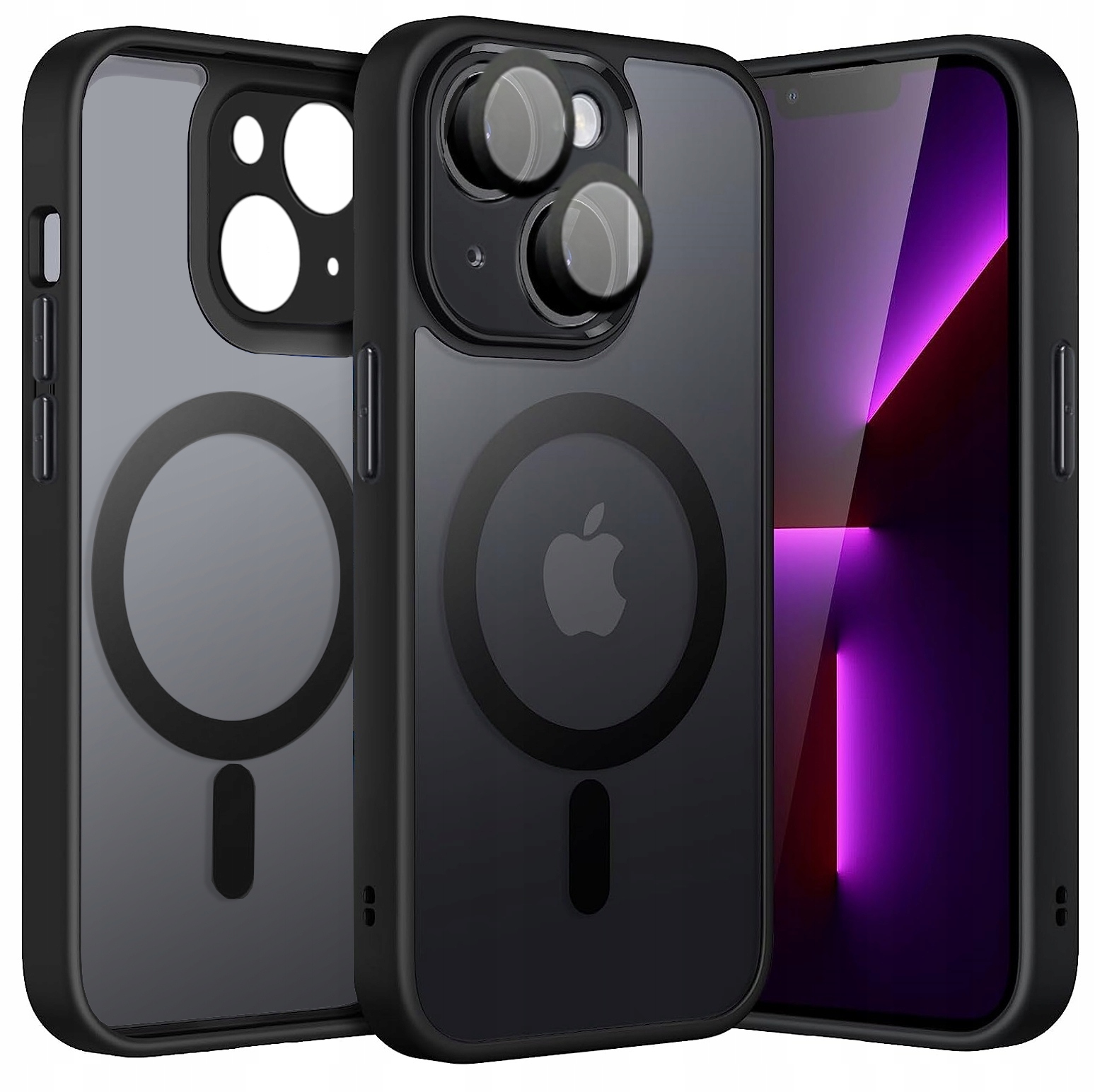 BOU zadná strana pre Apple iPhone 13 s ochranou fotoaparátu, čierna