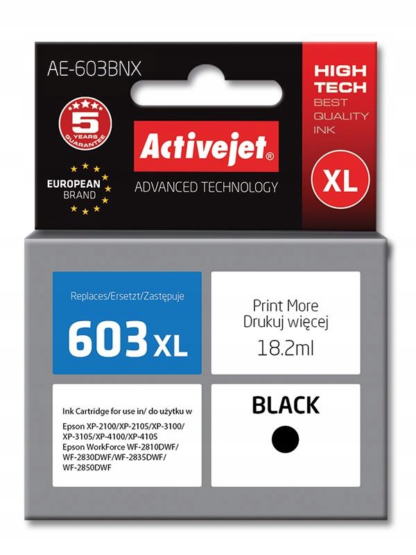 Atrament ActiveJet pre Epson čierny