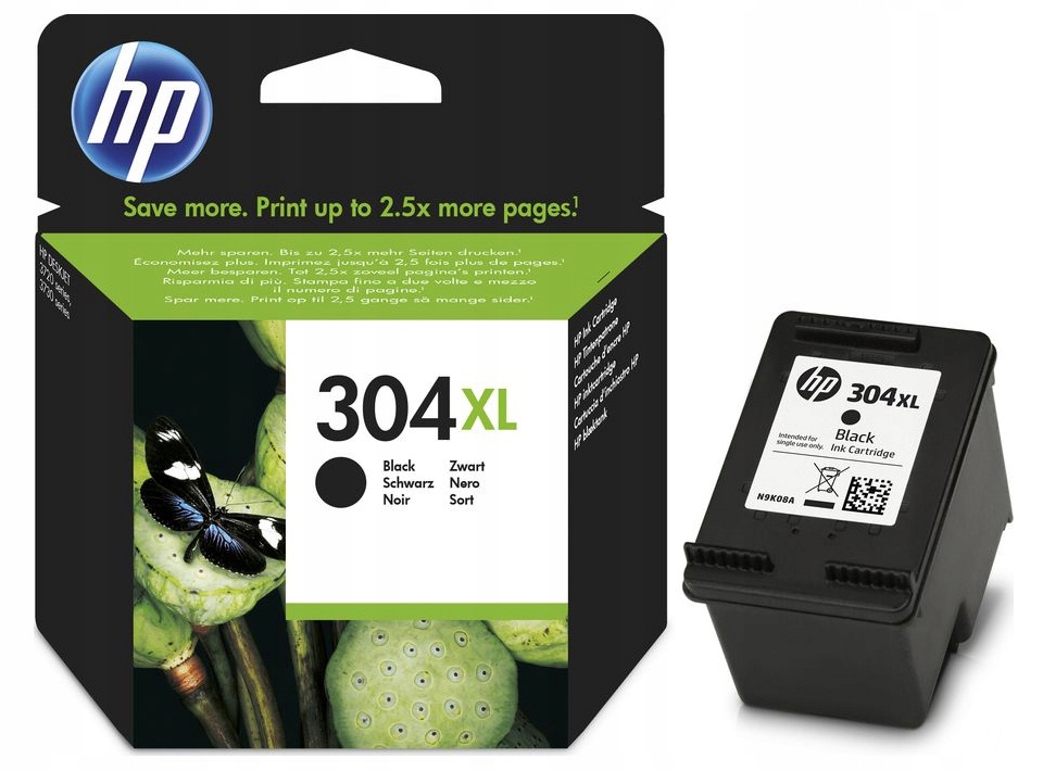 Čierna atramentová kazeta HP 304XL N9K08AE
