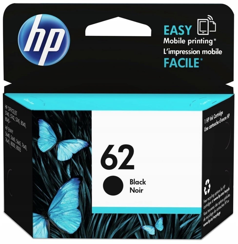 Čierna atramentová kazeta HP 62 C2P04AE