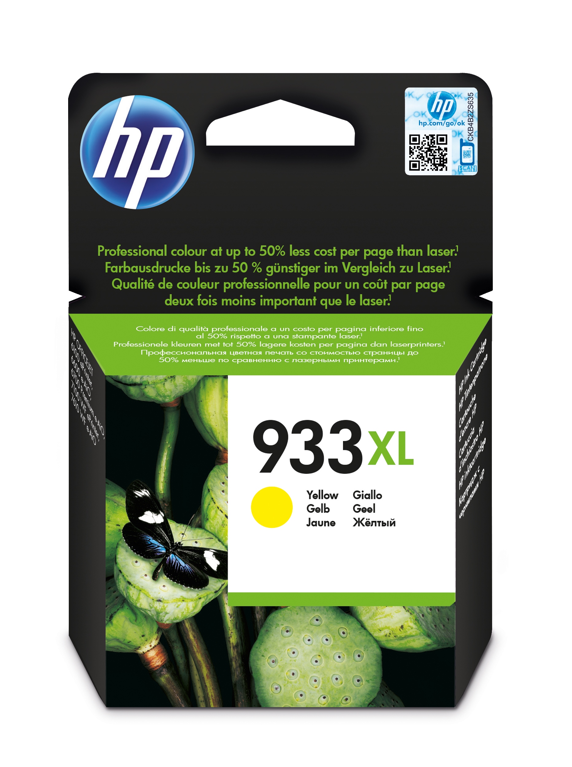 Žltá atramentová kazeta HP 933XL CN056AE