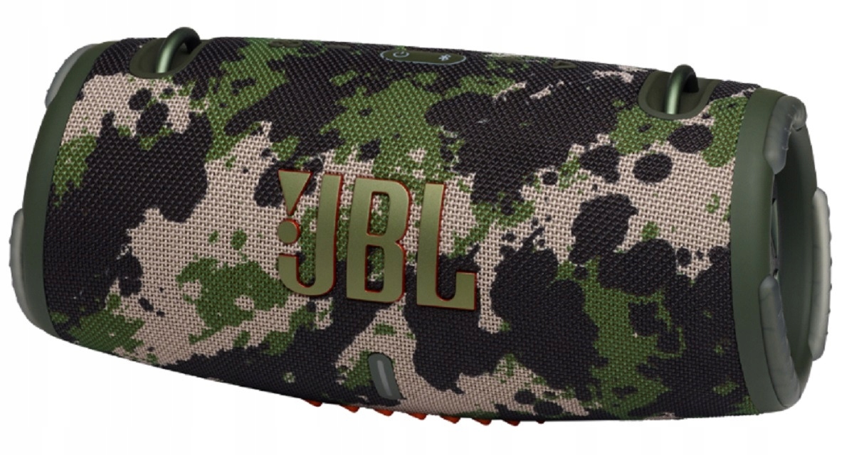 Prenosný reproduktor JBL Xtreme 3 v maskáčovom prevedení s výkonom 100 W.