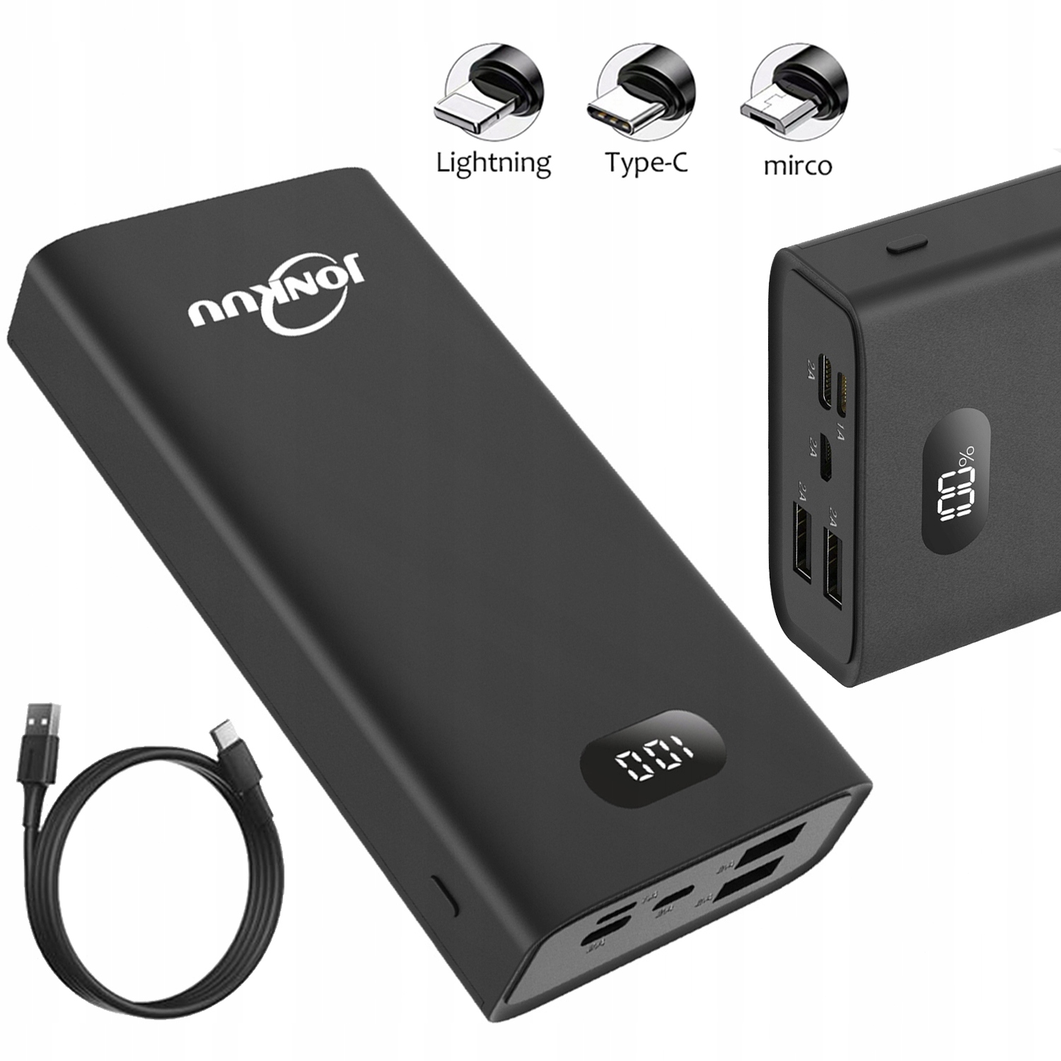 Powerbanka 26800 mAh čierna
