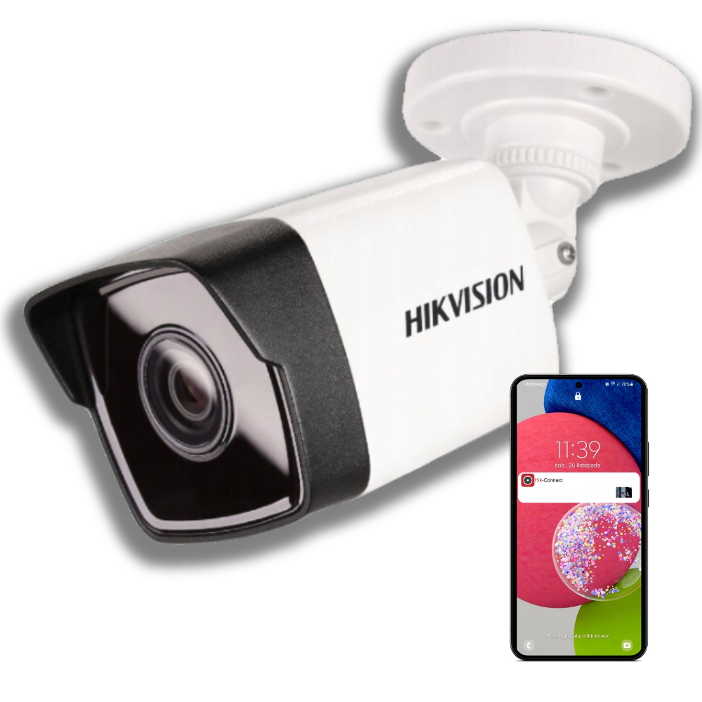 Vnútorná a vonkajšia IP kamera Hikvision IPCAM-B4 + nálepka MONITOROVANÝ OBJEKT - Noxel