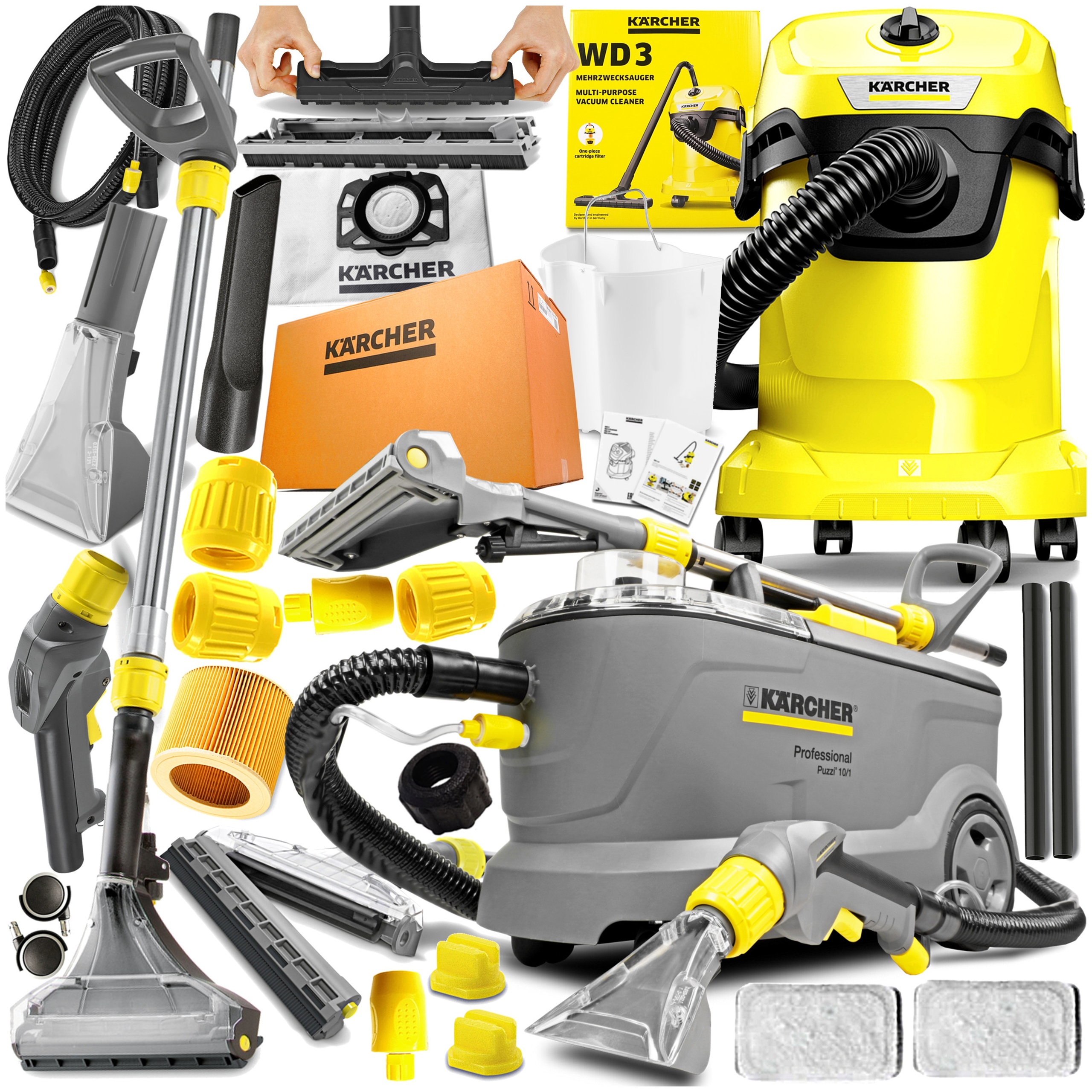 Vysávač Kärcher Professional Puzzi10/1 Najnovší model 2023 Ultra 1250 v striebornej/šedej farbe