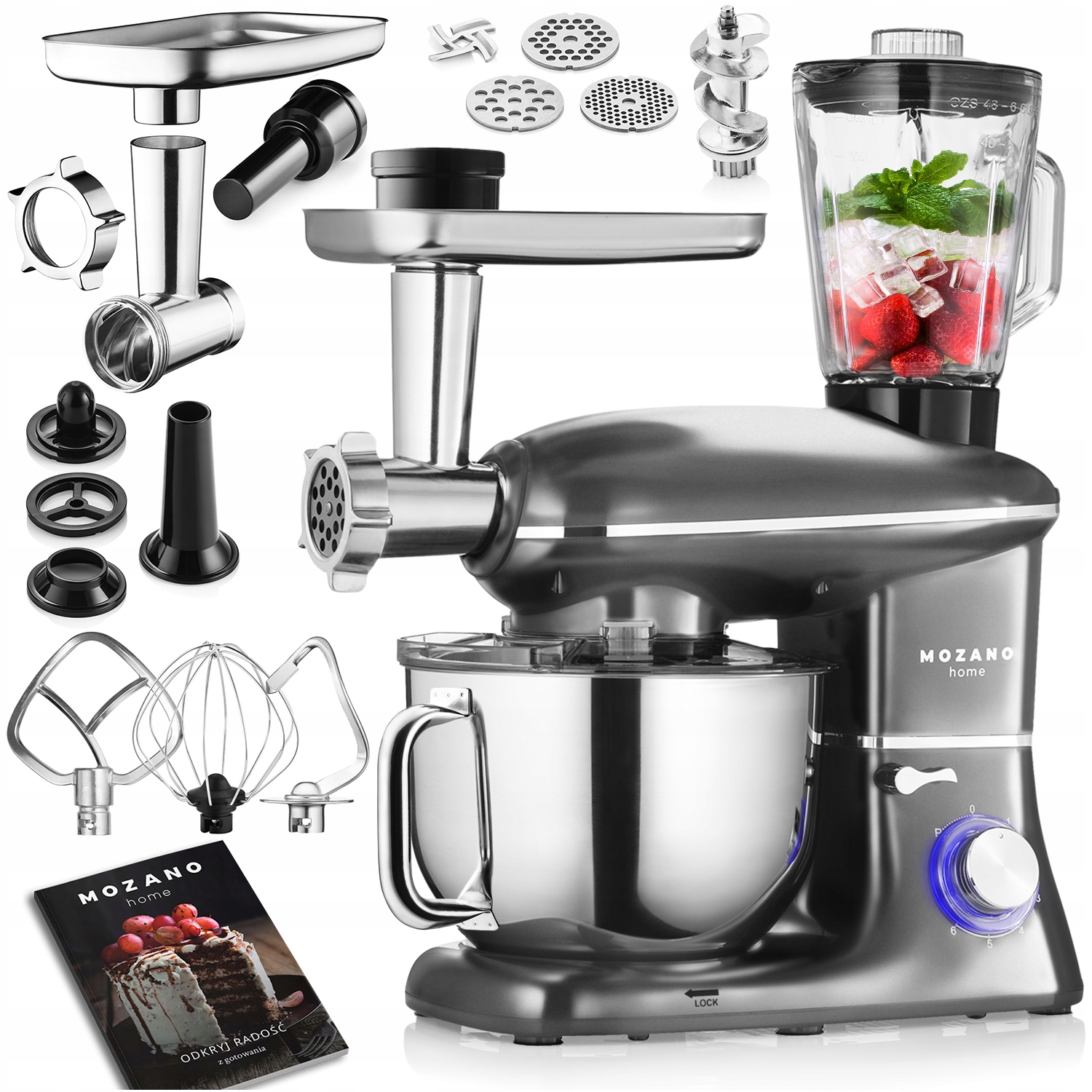 Kuchynský robot Mozano Kitchen Assistent 2300 W strieborný/sivý