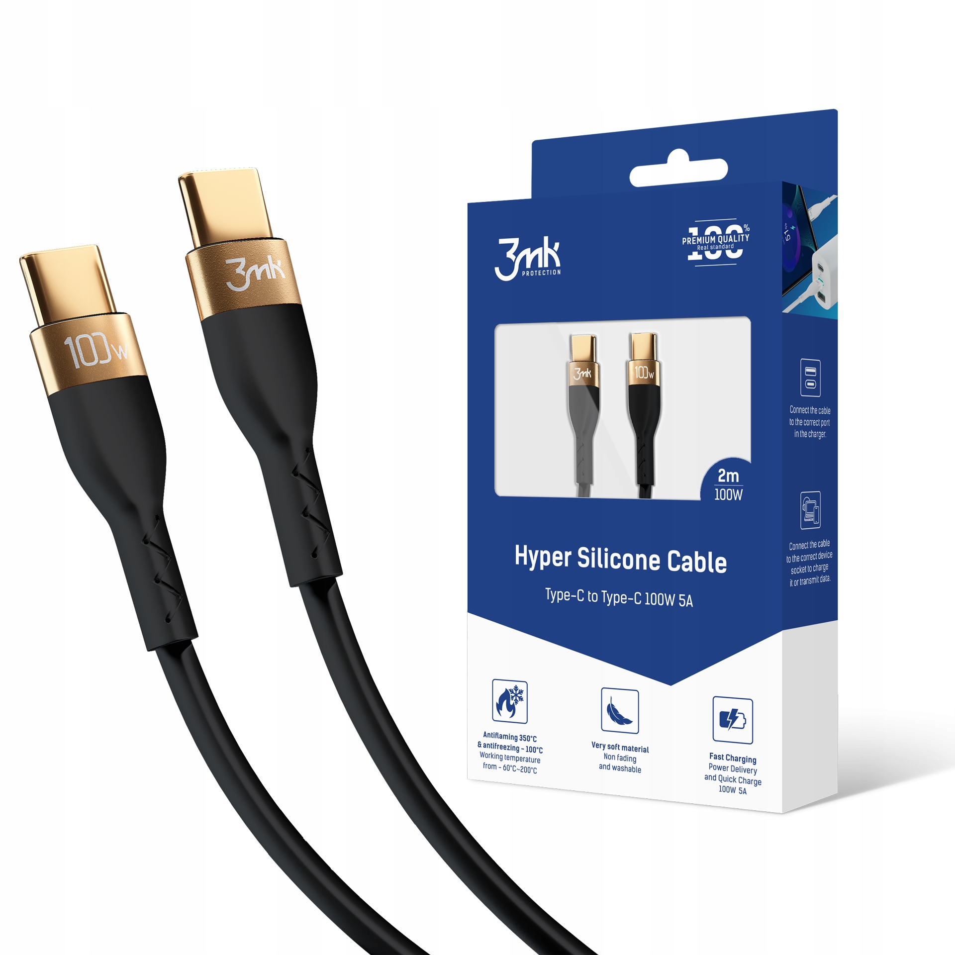 USB kábel typu C - USB Typ C 3MK 2 m