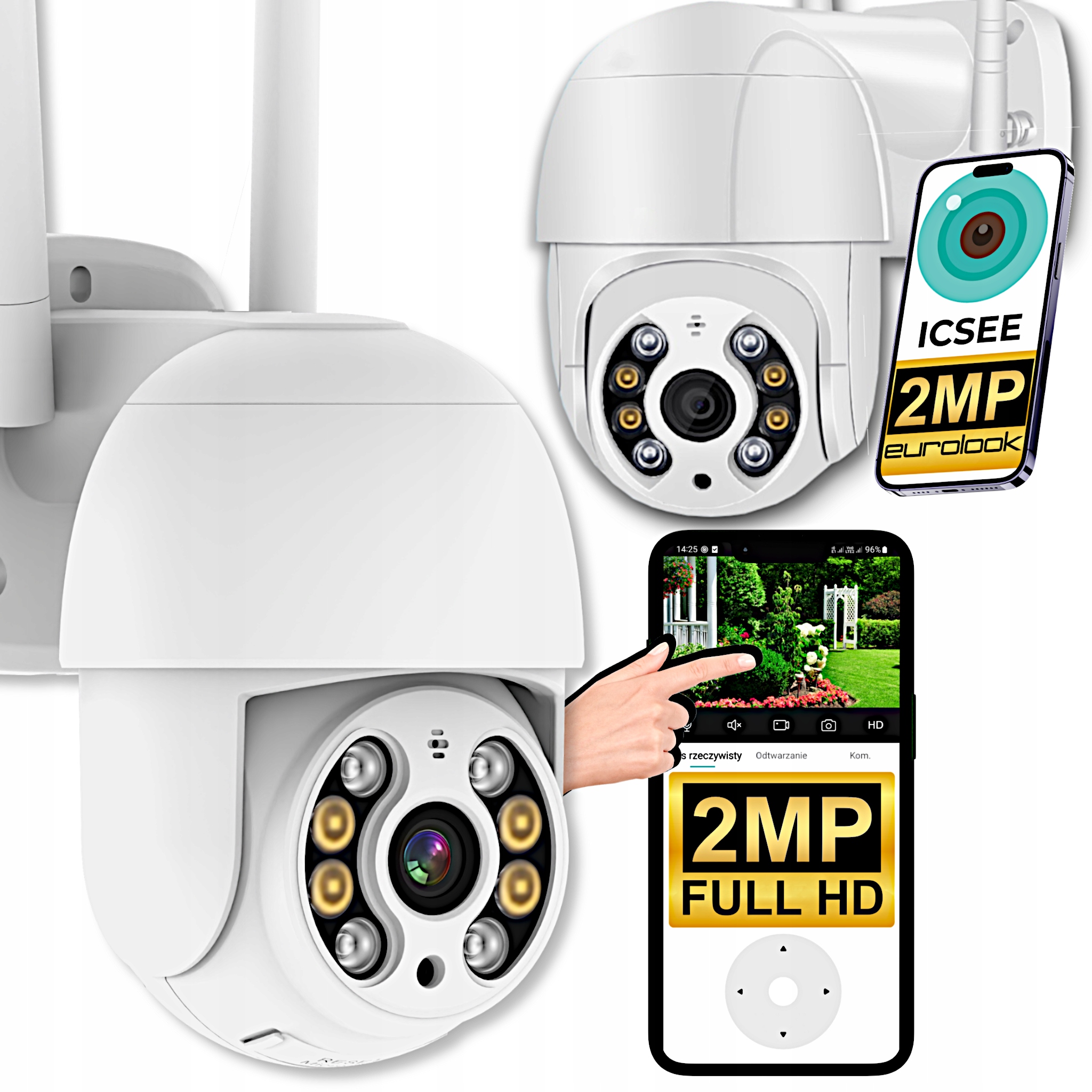 Vnútorná a vonkajšia IP kamera Eurolook WiFi IP kamera, otočná, vonkajší domáci monitoring