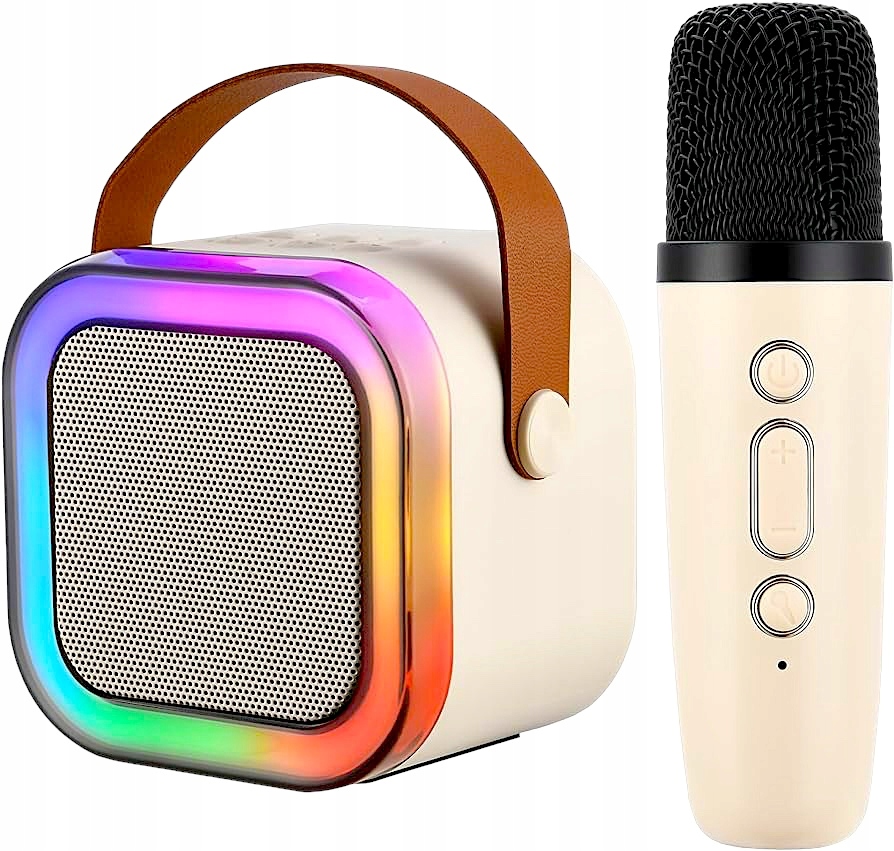 Bezdrôtový mikrofón KARAOKE KIT s RGB LED bluetooth reproduktorom