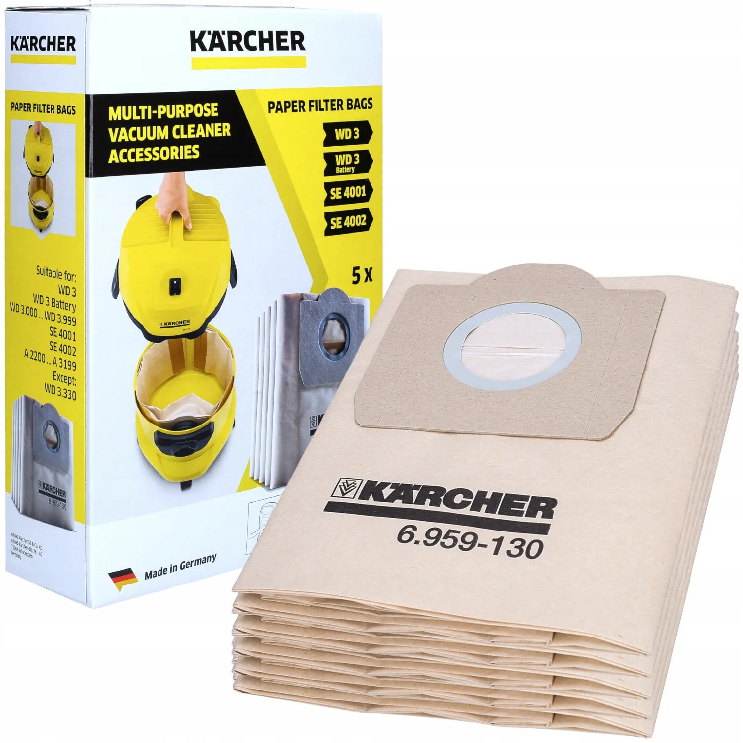 Vrecko, sáčok do vysávača - Pre vrecká Karcher WD3 pre vysávač WD3300 WD3.500