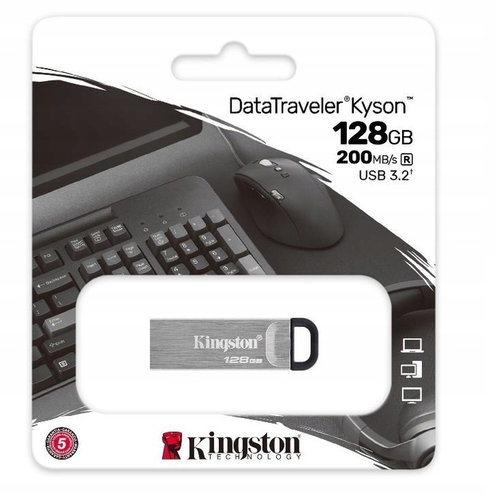 Pendrive Kingston DataTraveler Kyson 128 GB USB 3.2 srebrny