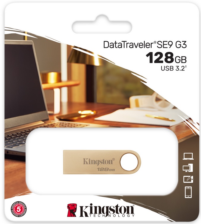 Pendrive Kingston DTSE9G3/128 GB 128 GB USB 3.2 złoty