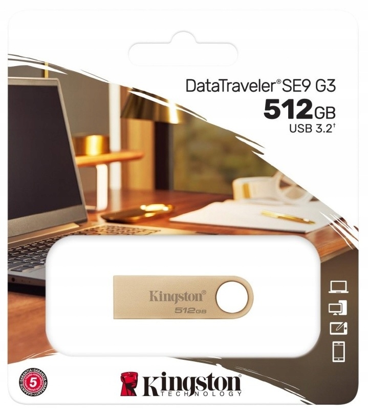 Pendrive Kingston DTSE9G3/512 GB 512 GB USB 3.2 złoty