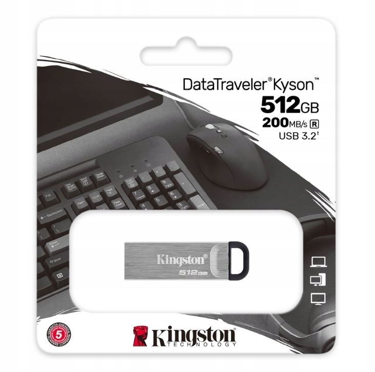Pendrive Kingston Kyson DTKN/512 512 GB USB 3.0, USB 3.1, USB 3.2 šedý