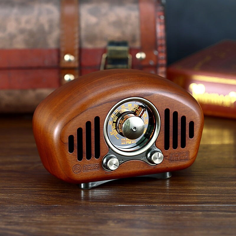 Classic Vintage Retro Wood Fm Am SD mp3 rádio AK