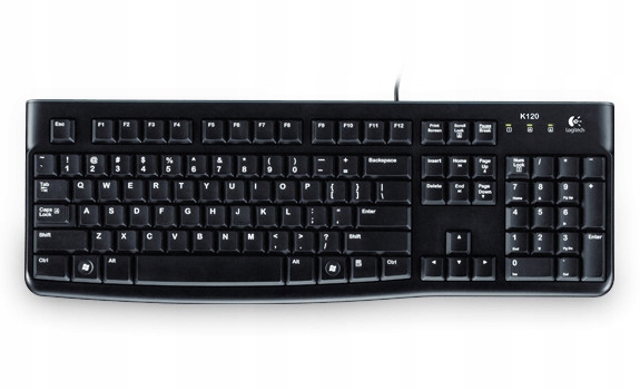 Logitech K120 membránová klávesnica, čierna