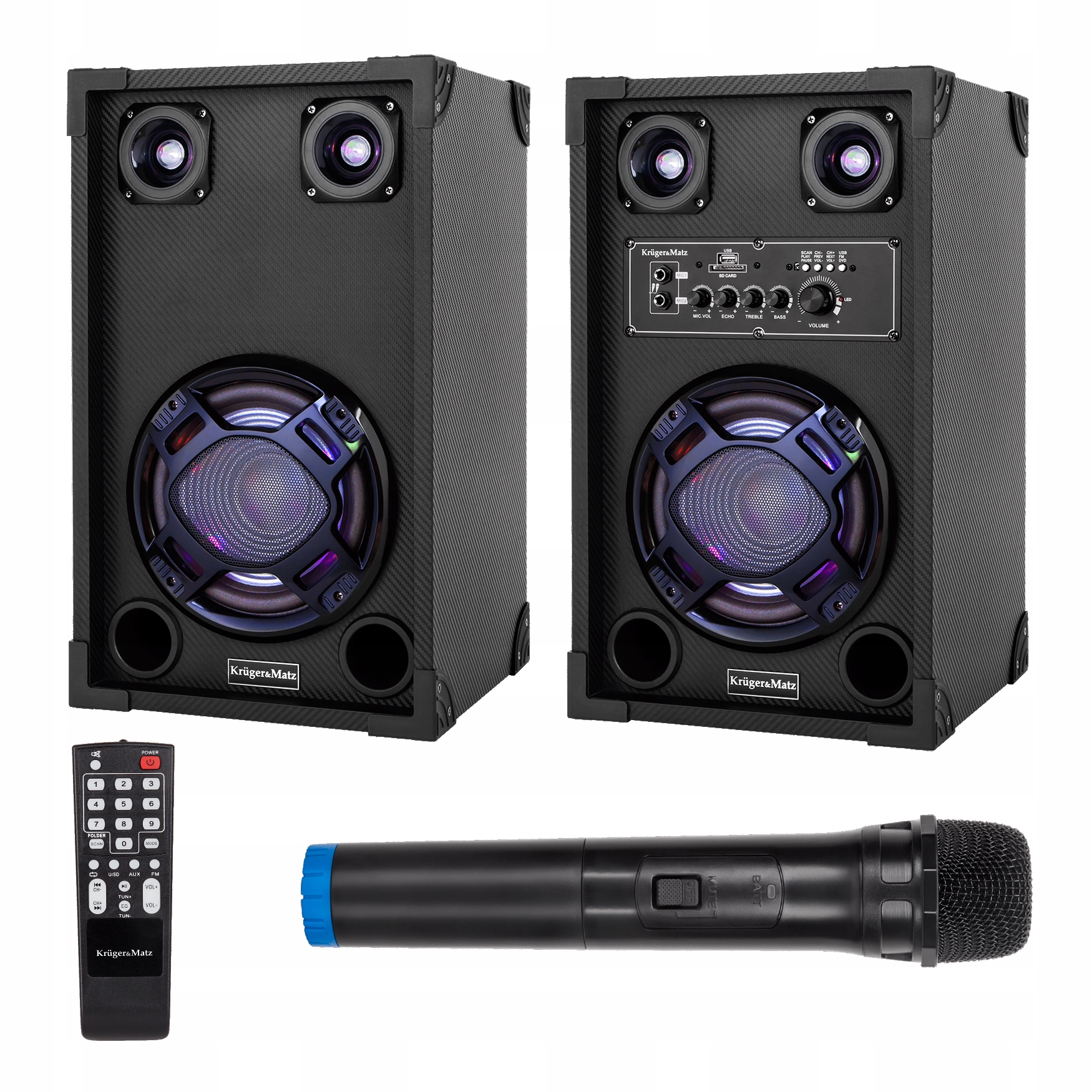 Sada stĺpcov Kruger & Matz KM0546 STAGE LITE 60 v čiernej farbe