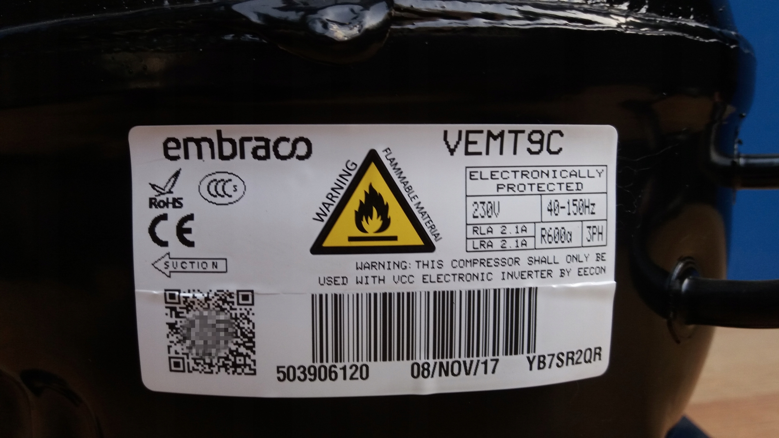 Kompresor / agregátna chladnička Embraco Vemt9c
