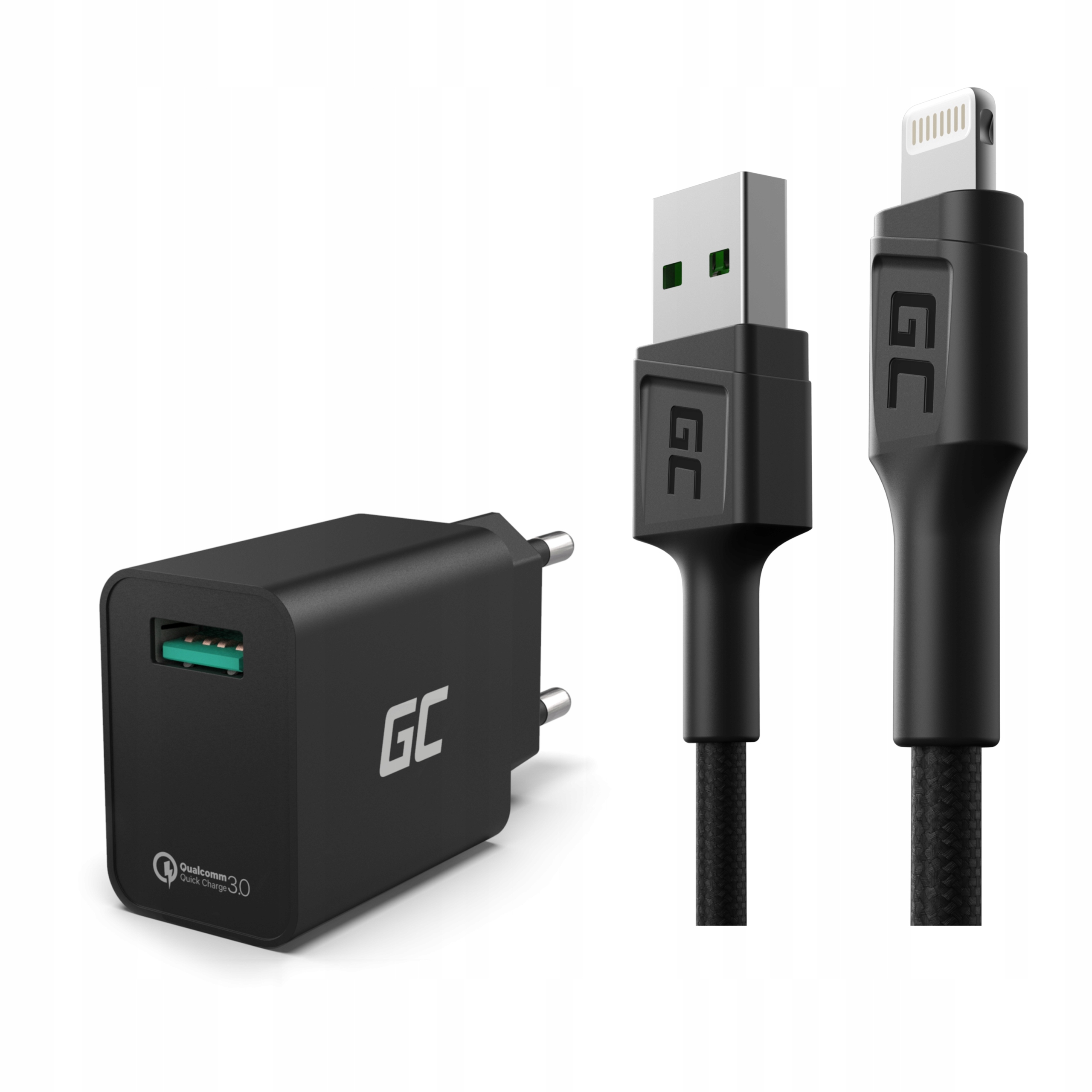 Char06 USB Network Charger 2400 má 5 V + USB kábel - Apple Lightning Green Cell 1,2 m