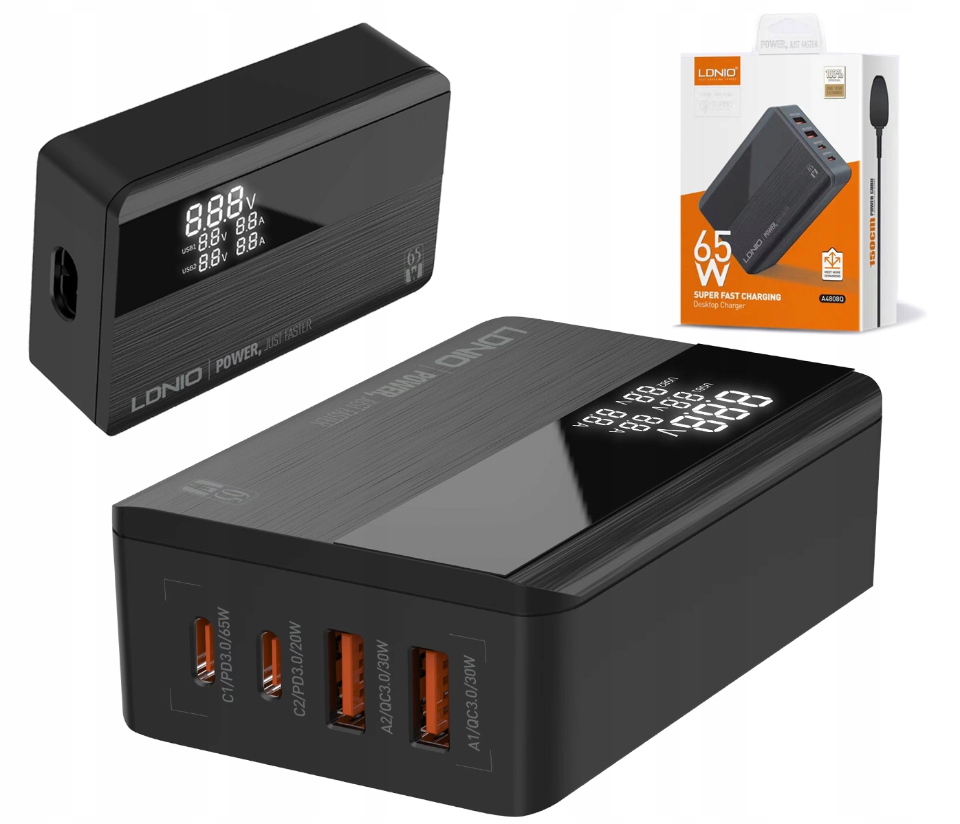 LDNO A4808Q, USB 3.1 Typ C, Network nabíjačky typu C 5000 MA 5 V