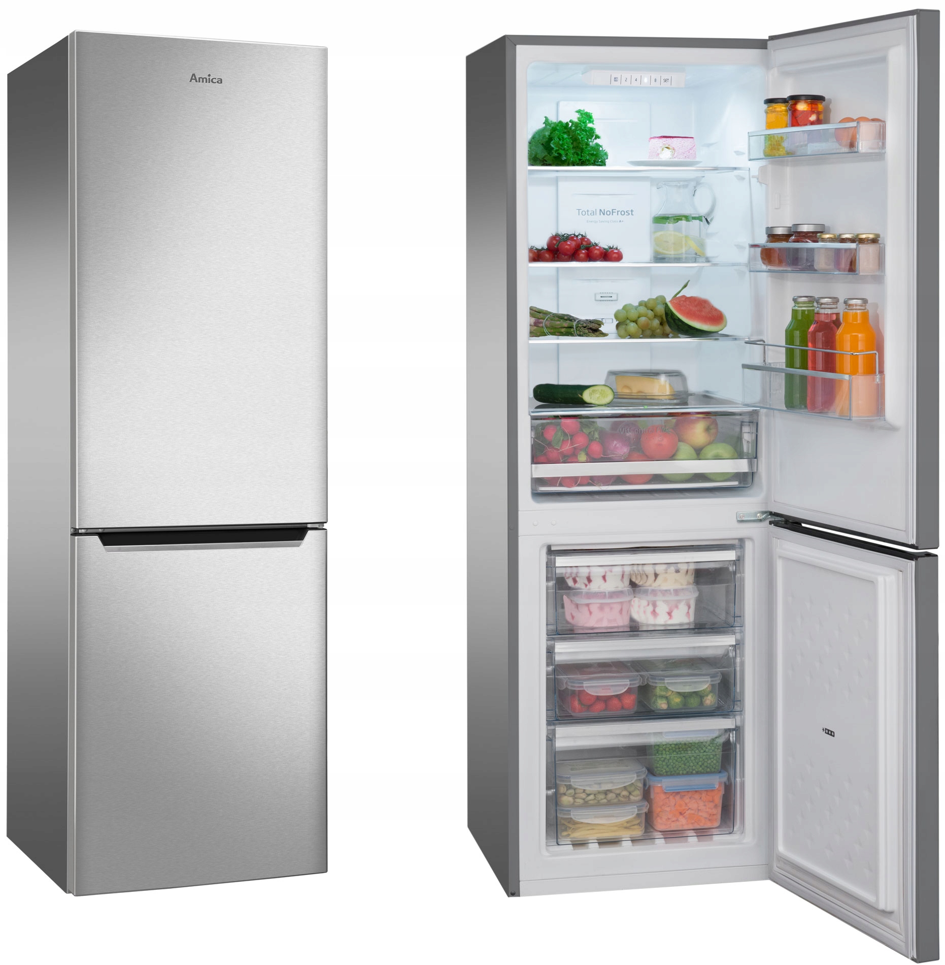 Chladnička AMICA FK2695.2FTX No Frost INOX FlexiSpace