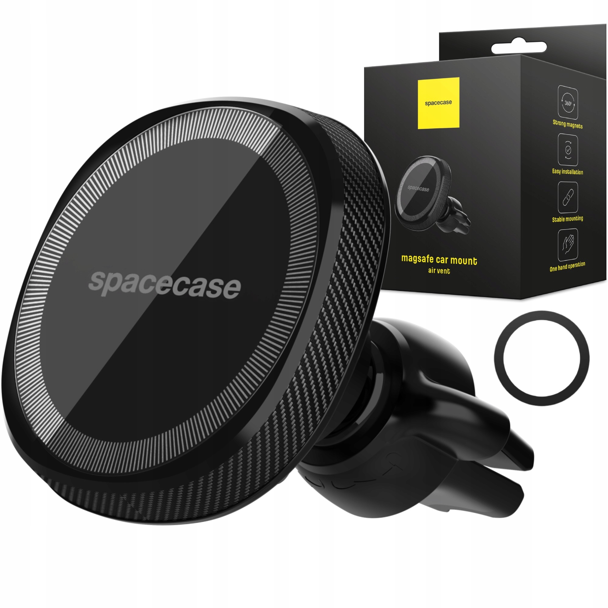 Držiak vetracieho otvoru Spacecase, čierny