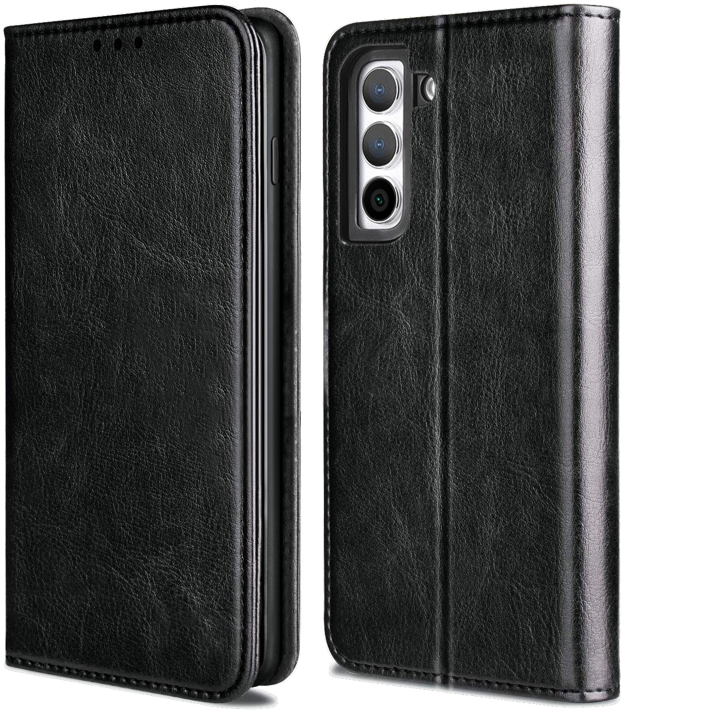 Flipové puzdro SASAL pre Samsung Galaxy S23 FE 5G Fan Edition PEŇAŽENKA BOOK + SKLO čierne