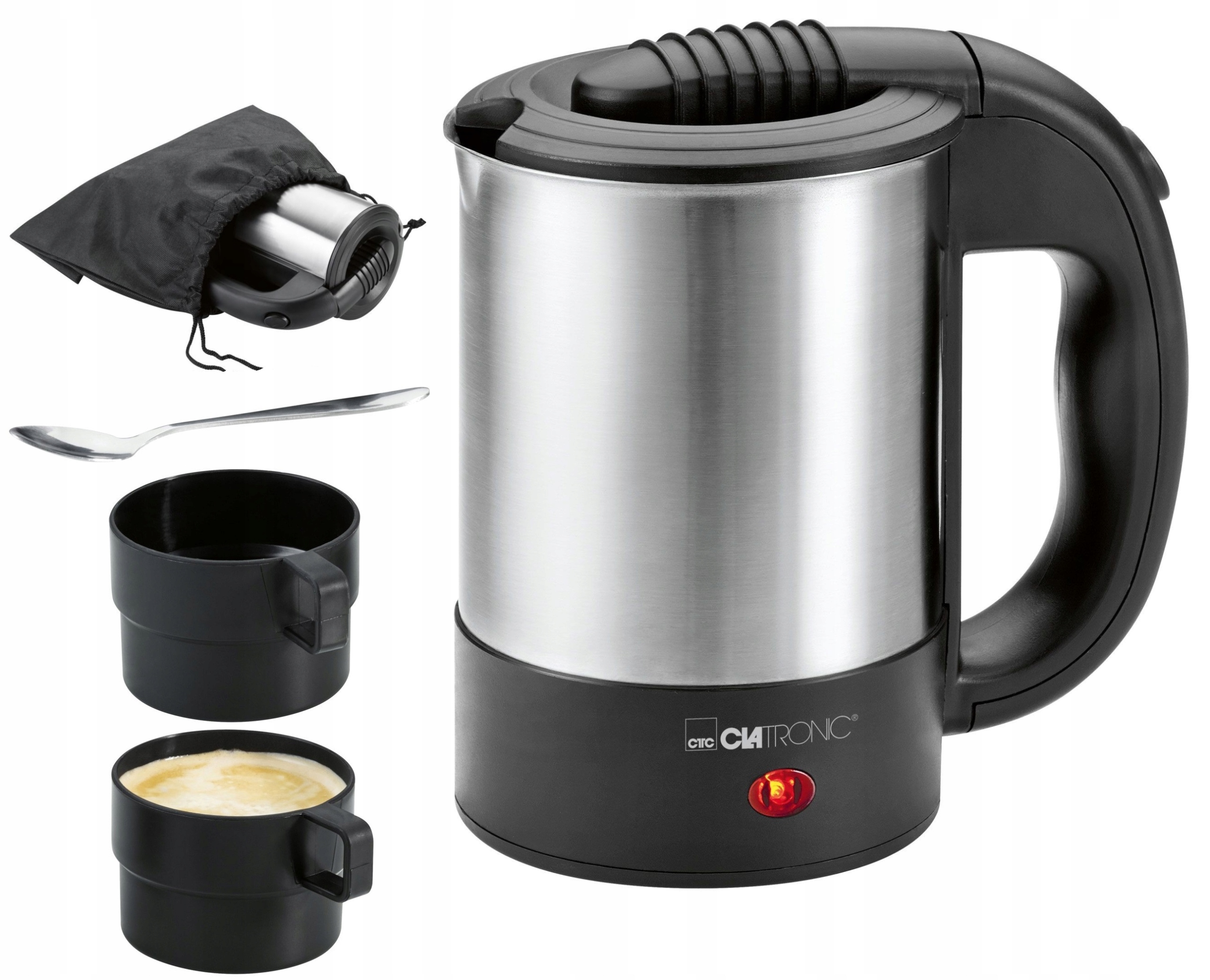 Rýchlovarná kanvica Clatronic WKR 3624 inox 1000 W 0,5 l strieborná/šedá
