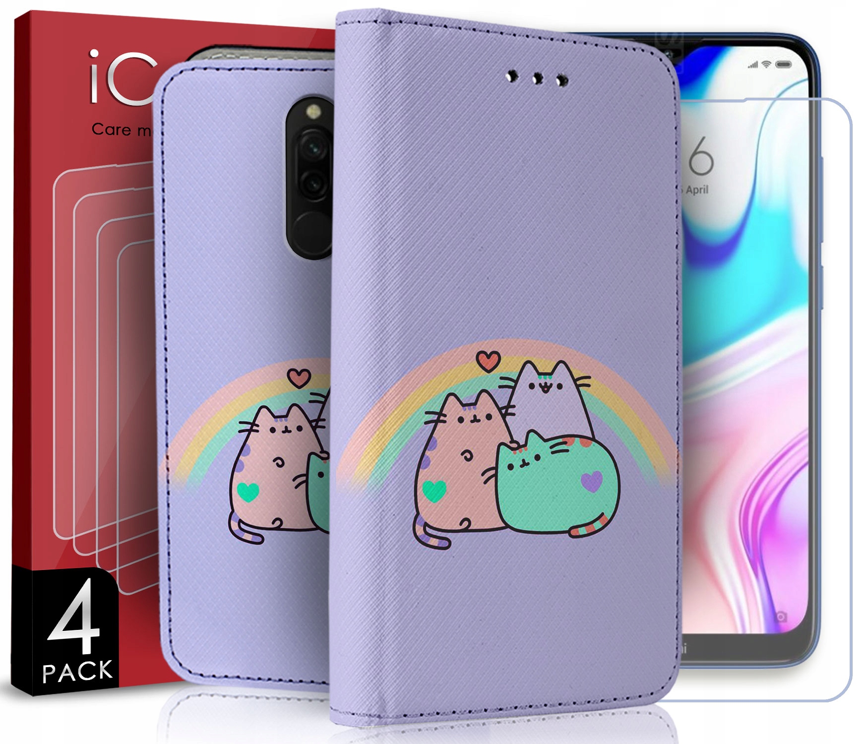 Puzdro pre klapku Xiaomi pre obal Redmi 8 pre viacfarebný telefón