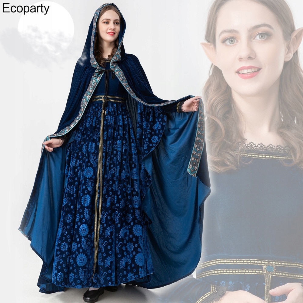 Stredoveké retro elf kráľovná princezná Cosplay kostým