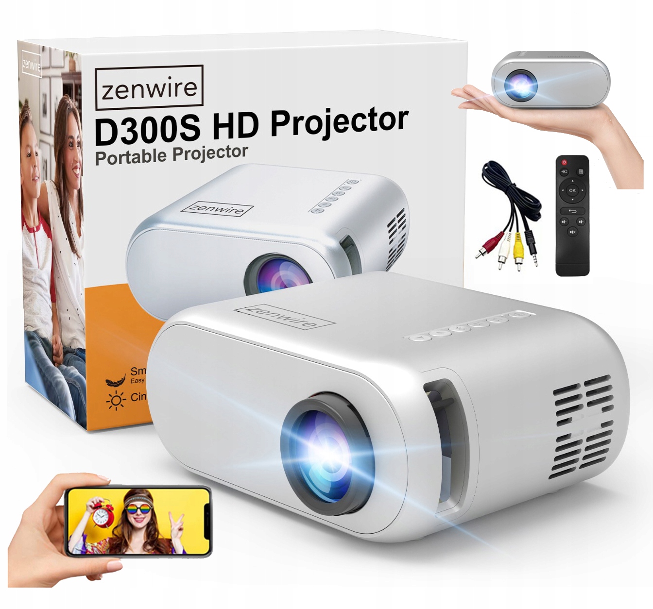 LCD projektor Zenwire D300S biely + 2 ďalšie produkty