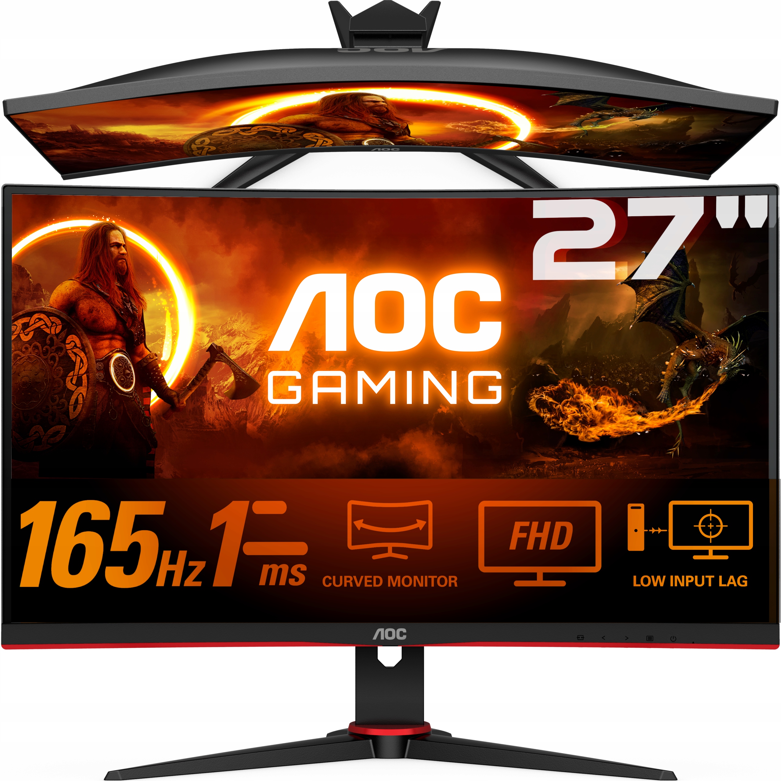 LED monitor AOC C27G2E/BK 27 VA 165 Hz 1 ms 27 " 1920 x 1080 px VA