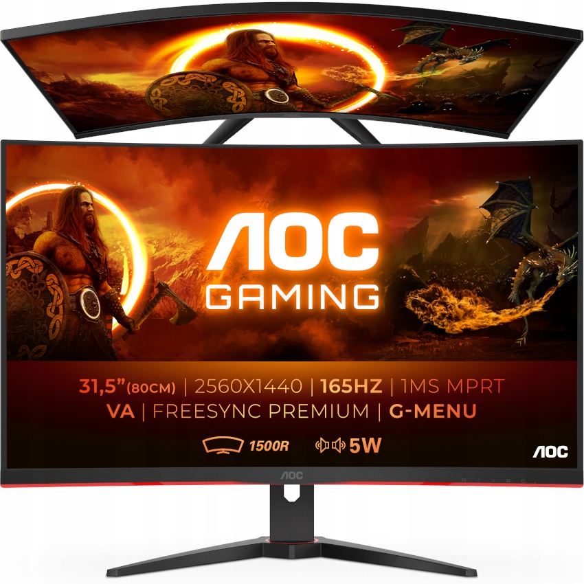 LED monitor AOC CQ32G2SE/BK 31,5" 2560 x 1440 px VA