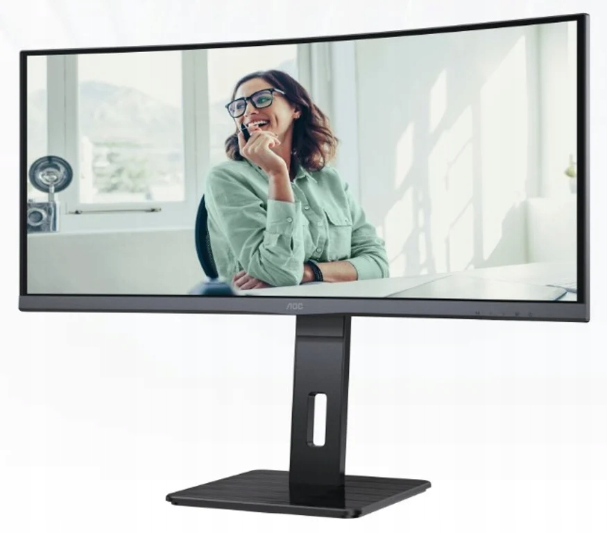 Monitor AOC CU34P3CV 34-palcový zakrivený VA s obnovovacou frekvenciou 100 Hz, HDMI, DP, USB-C