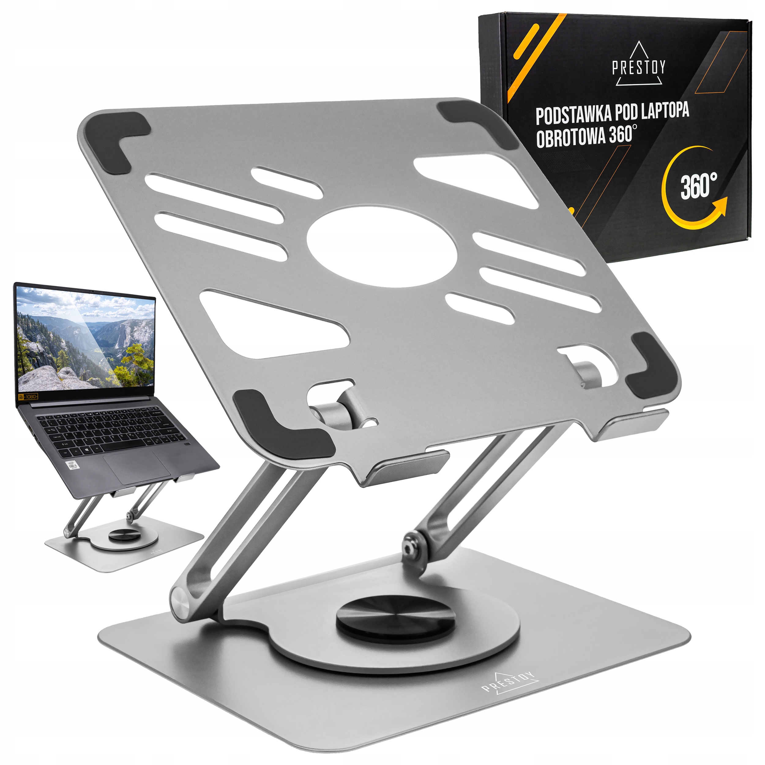 NASTAVITEĽNÝ O 360° OTOČNÝ STOJNÍK NA LAPTOP STôL NA LAPTOP DO 17"
