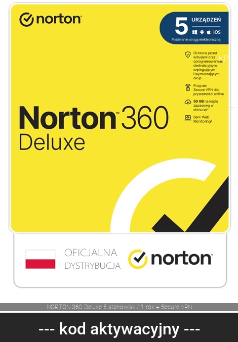 Symantec Norton 360 Deluxe 5 stupňov / 12 mesiacov ESD