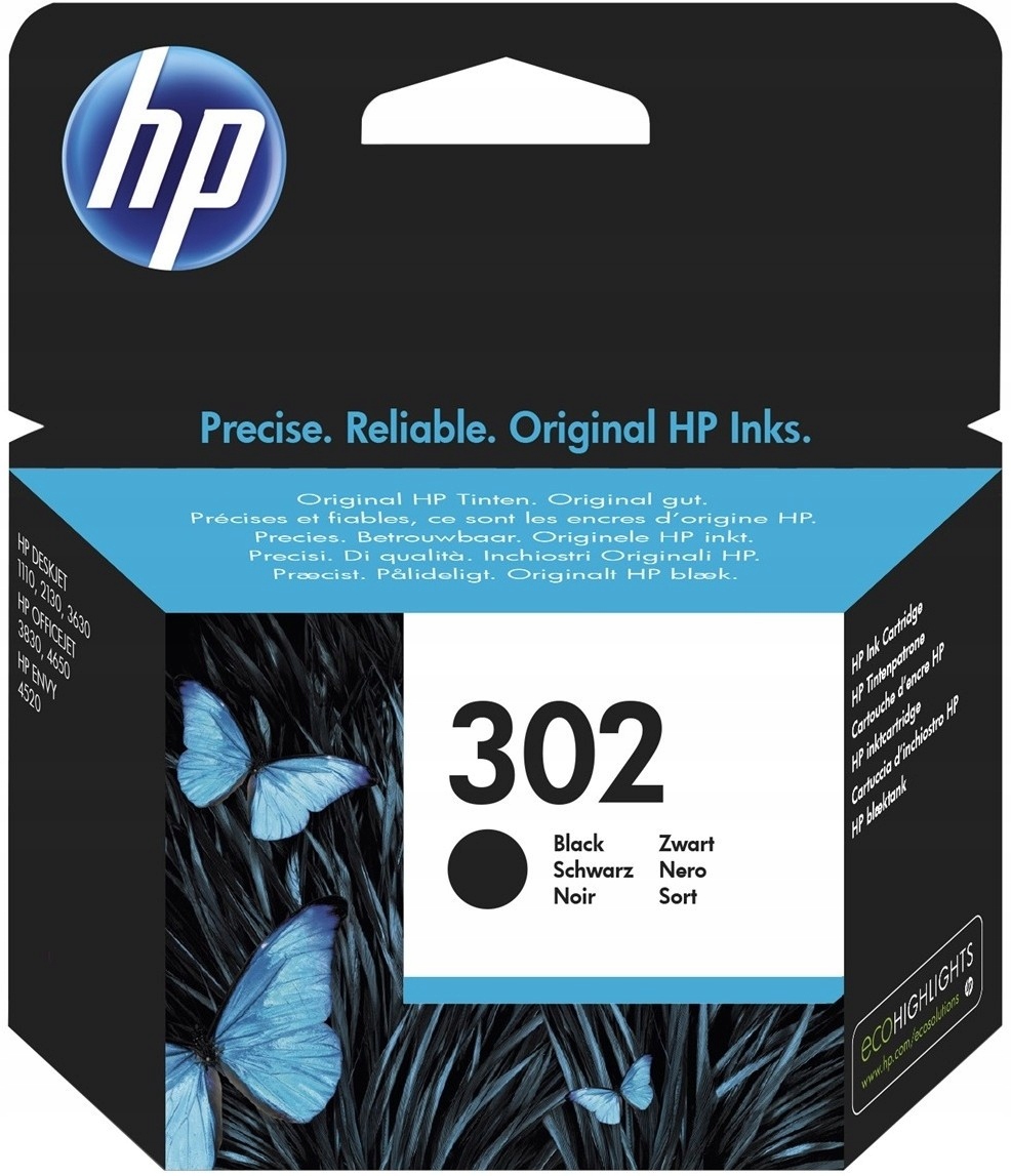 Čierny atrament HP 302 F6U66AE (čierny)