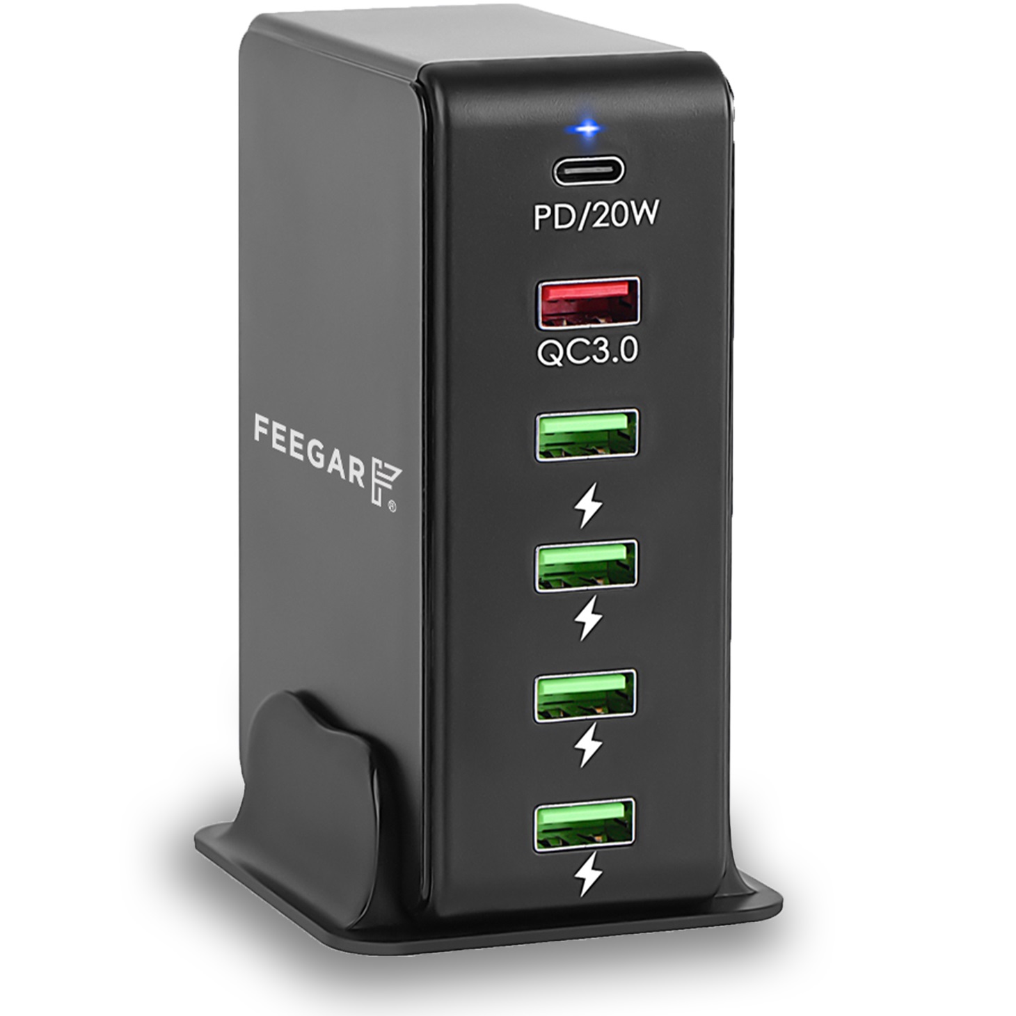 Feegar 86W nástenná nabíjačka 5x USB + 1 x Type-C PD