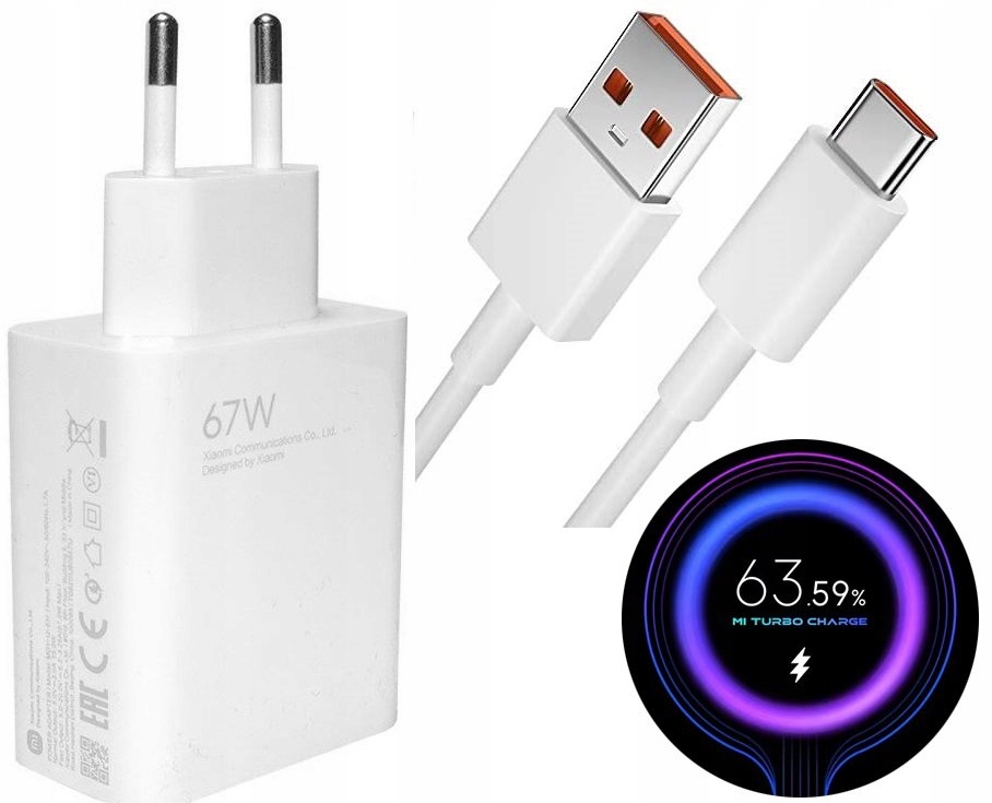 Xiaomi sieťová nabíjačka, USB typ C pre Xiaomi 6000 mA 5 V 40035 biela