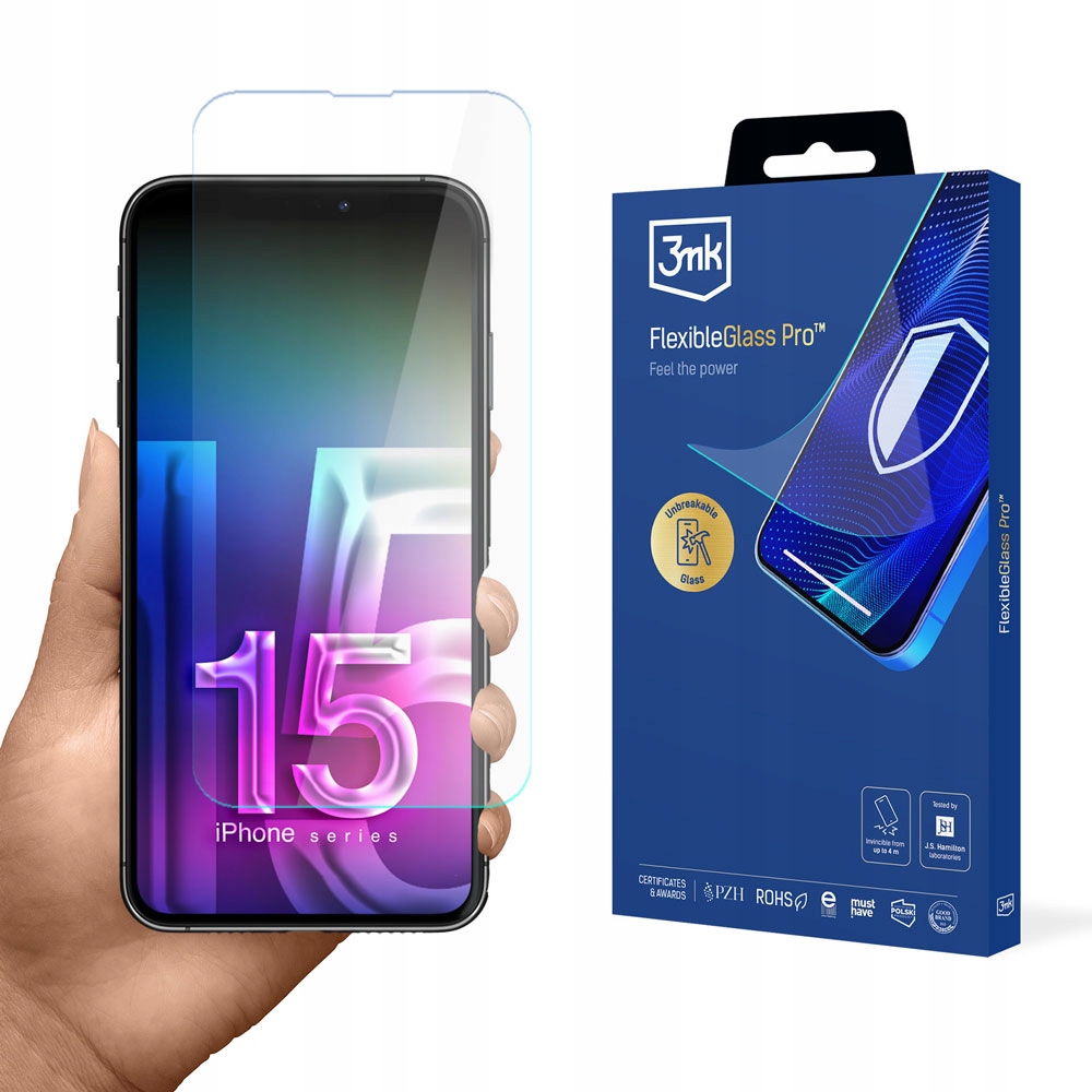 3MK hybridné sklo pre Apple iPhone 15 Pro Max 1ks + 3mk CareWipe vlhčená obrúska 1ks.