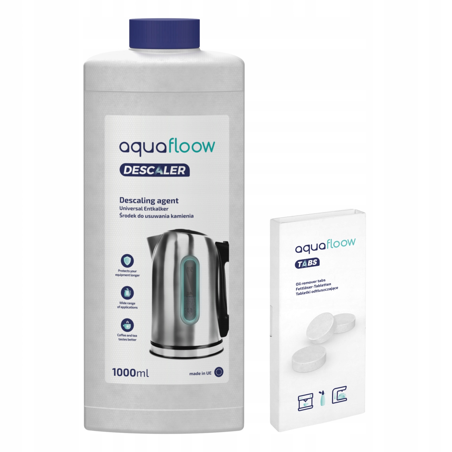 Aquafloow Clerk čistiace tablety 10 kusov + dizajnér Aquafloow AF51 1000 ml
